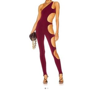 LaQuan Smith One Shoulder Cutout Jumpsuit